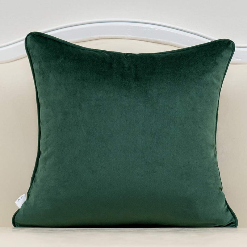 Alerfa 18 x 18 Inch Square Leaf Pillow Embroidery Cut Velvet Cushion Case Luxury Modern Lumbar Throw Pillow Cover Decorative Pillow for Couch Sofa Living Room Bedroom Car, Teal Green - Image 2